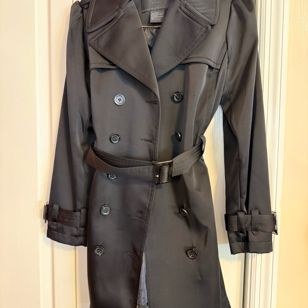 Avanti Black Trench Coat - Picture 4 of 5